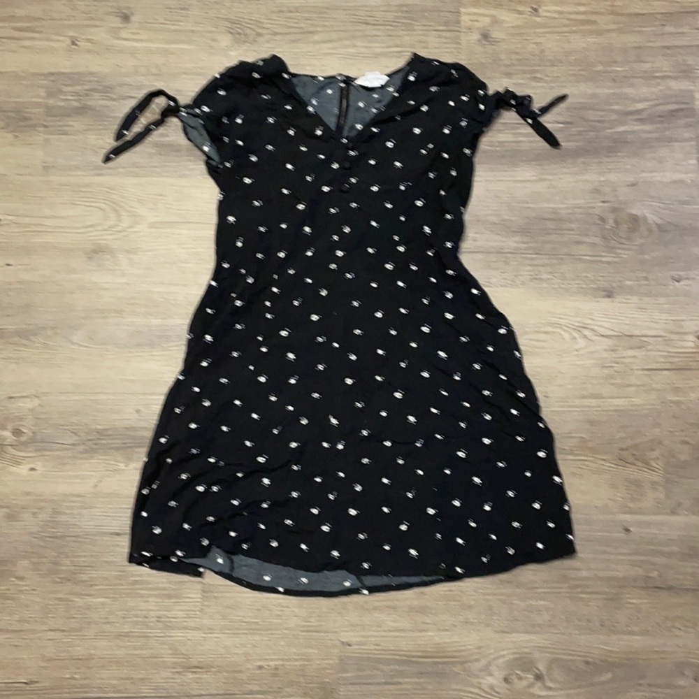 Beautiful floral black summer dress (small)
